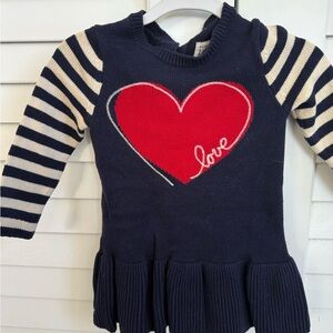 GAP Navy and Red Heart Dress